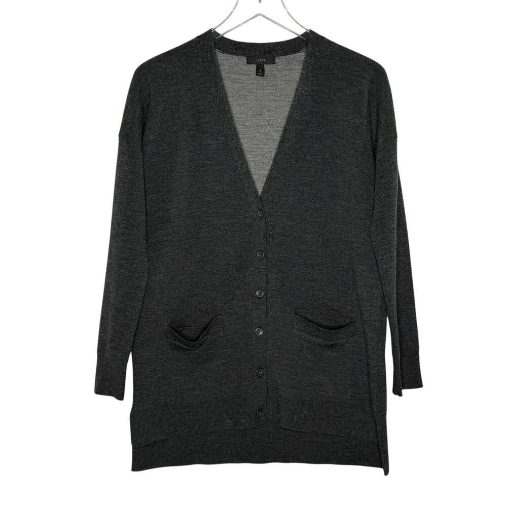 J.Crew Merino Wool Double Knit Cardigan S V Neck Grandpa Academia Preppy